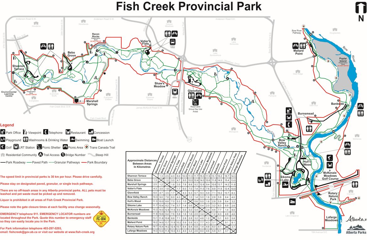 Map of the Park | Friends of Fish Creek Provincial Park Society